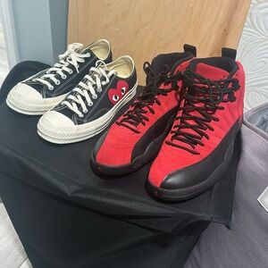 Jordan 12 Retro Reverse Flu Game/ Converse Comme des Garcons PLAY Black